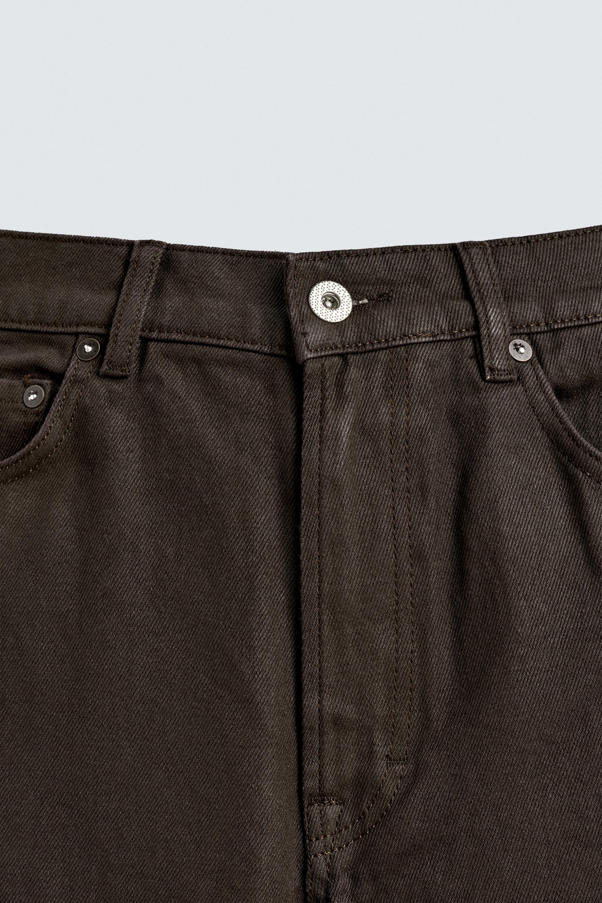 WAXED FINISH STRAIGHT FIT JEANS